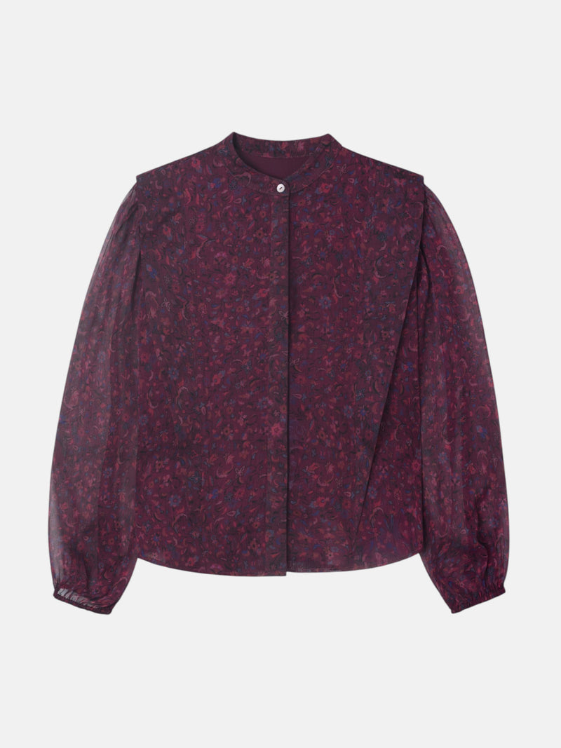 Garnet floral print blouse