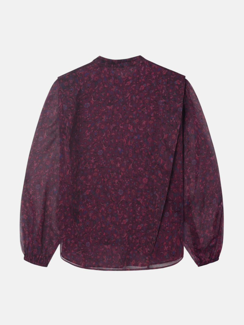 Garnet floral print blouse