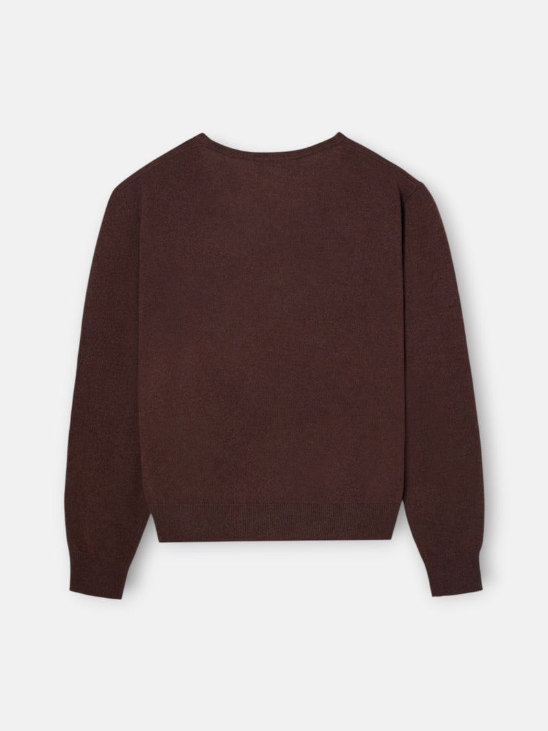 Jersey cuello pico marron