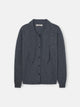Cardigan cuello lazada gris
