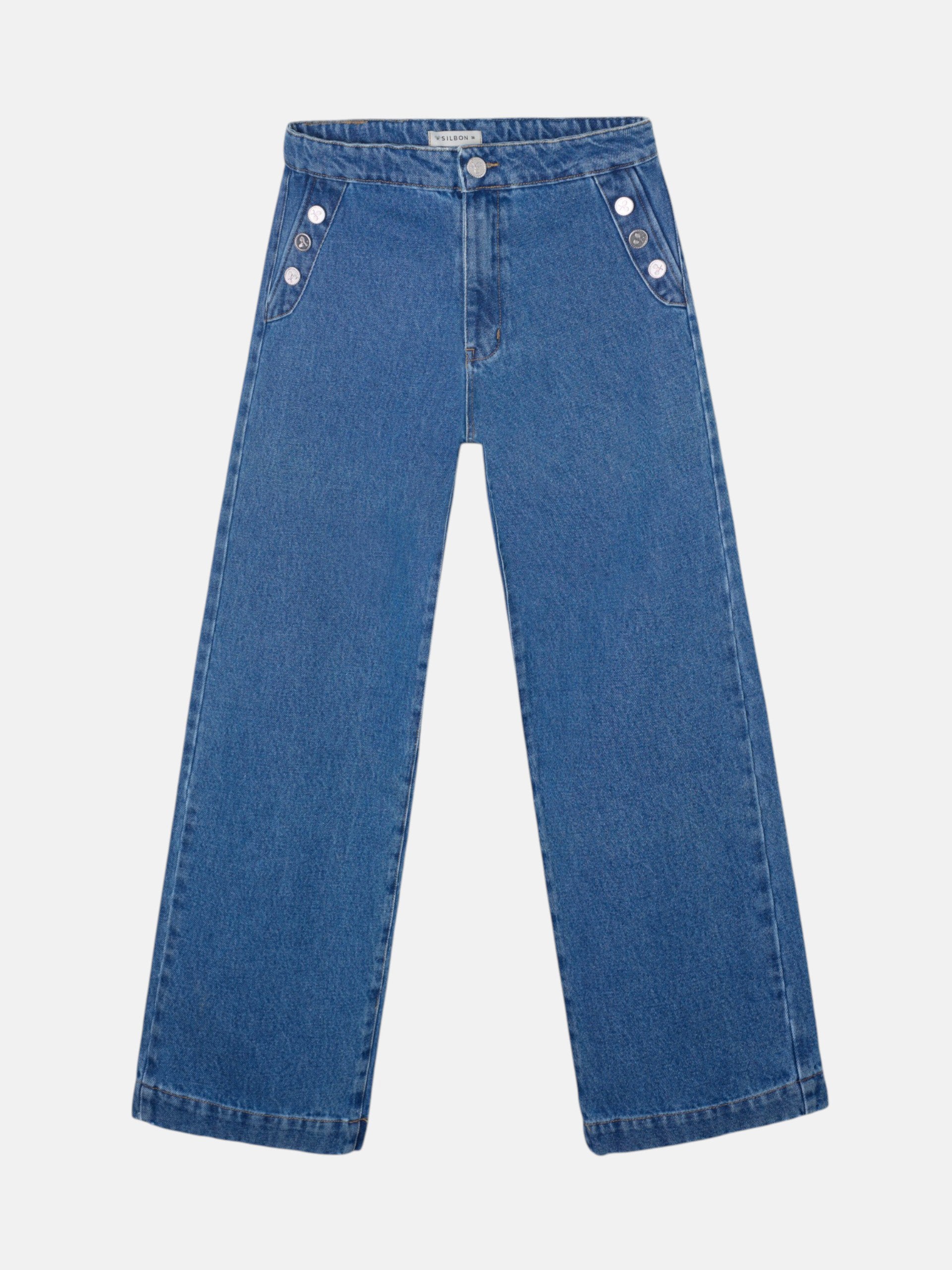 Pantalon culotte marin bleu en denim