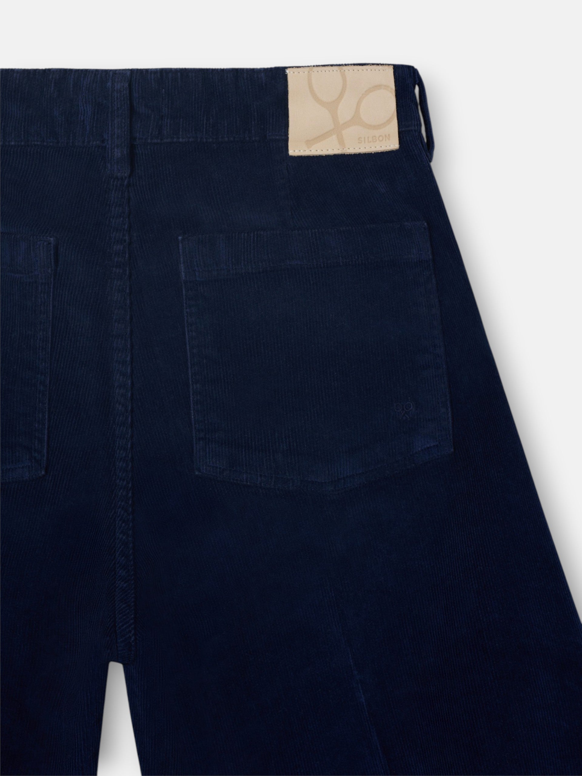 Pantalon wide leg pana azul marino