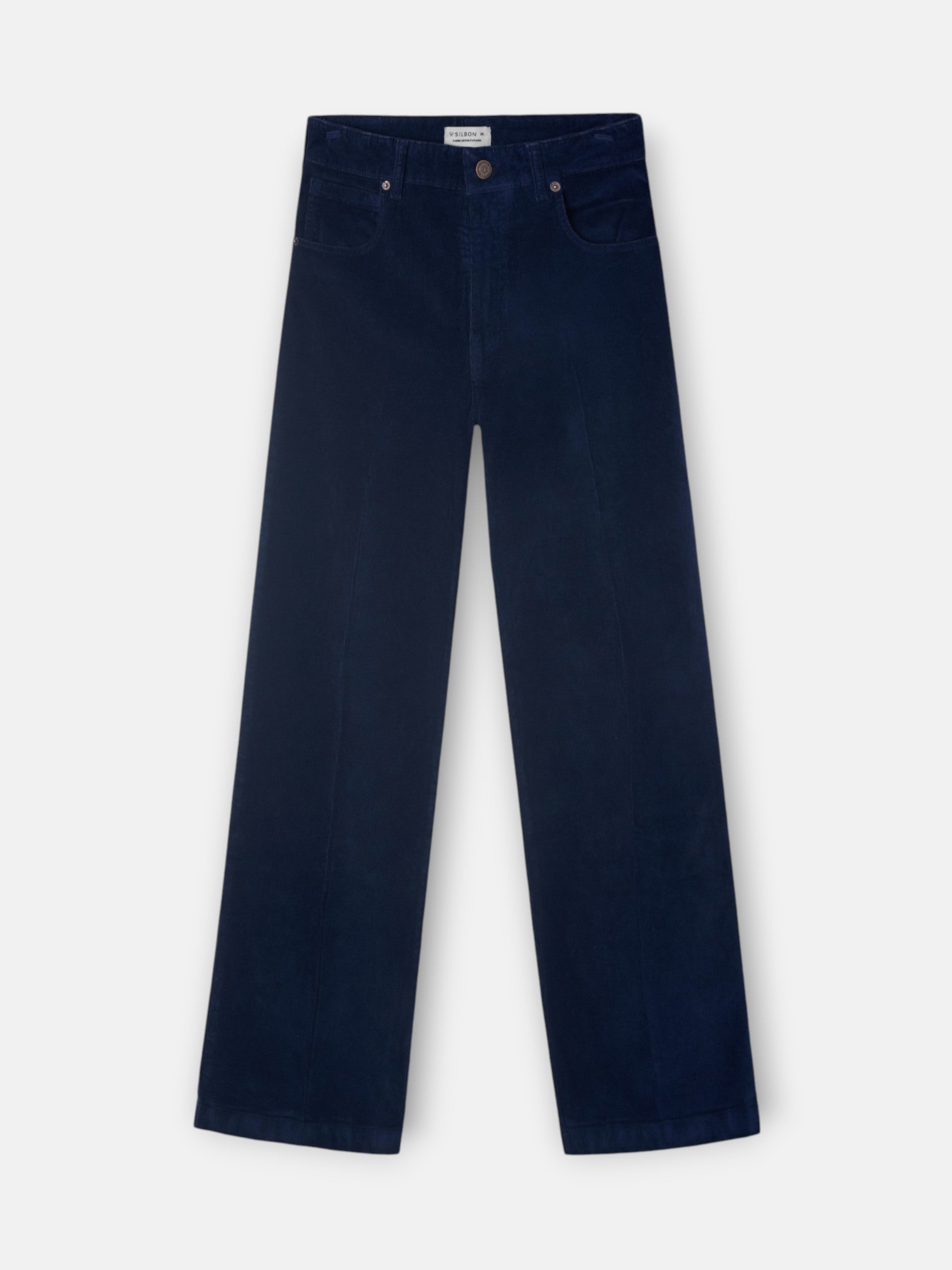 Pantalon wide leg pana azul marino