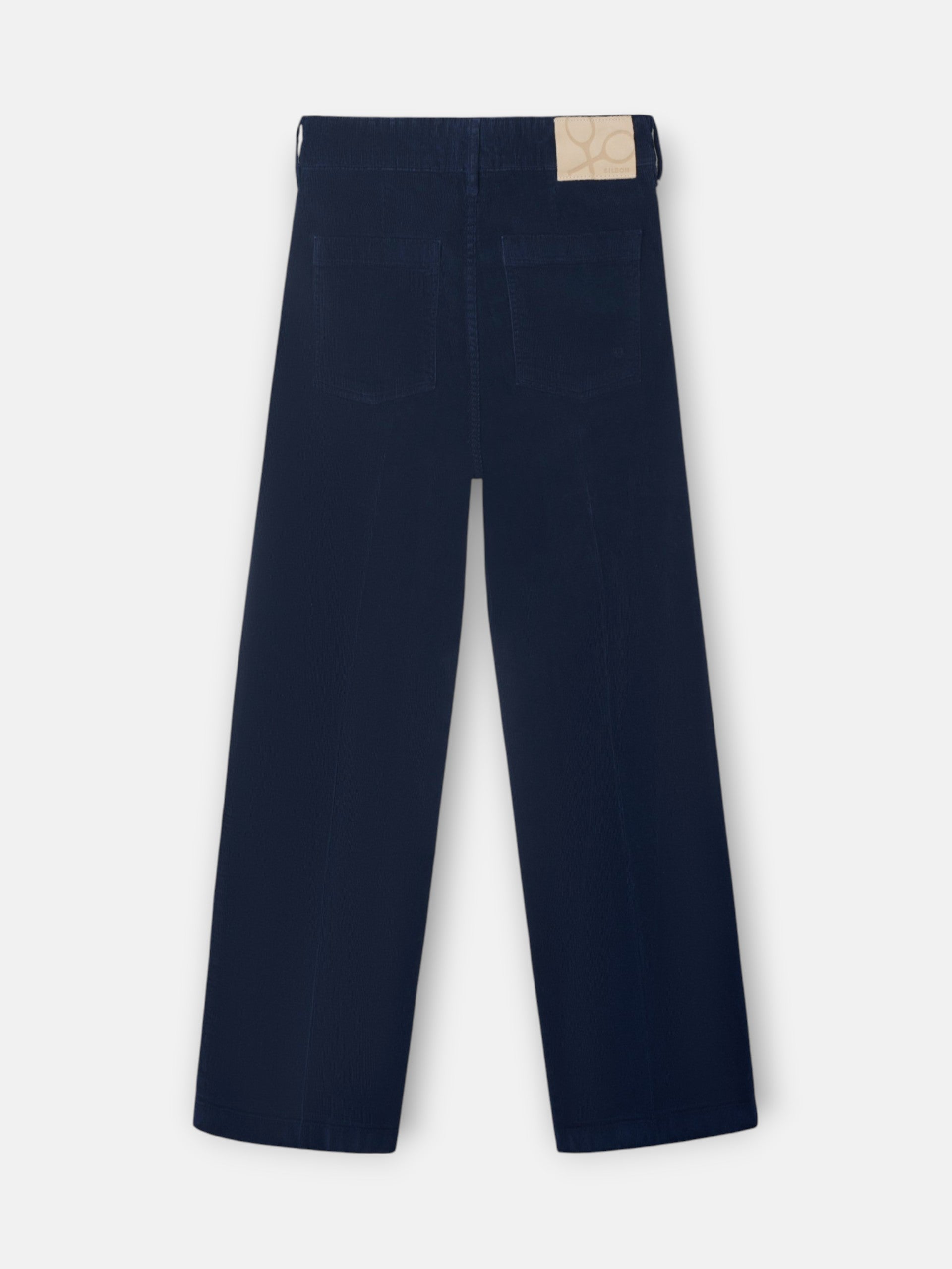 Pantalon wide leg pana azul marino