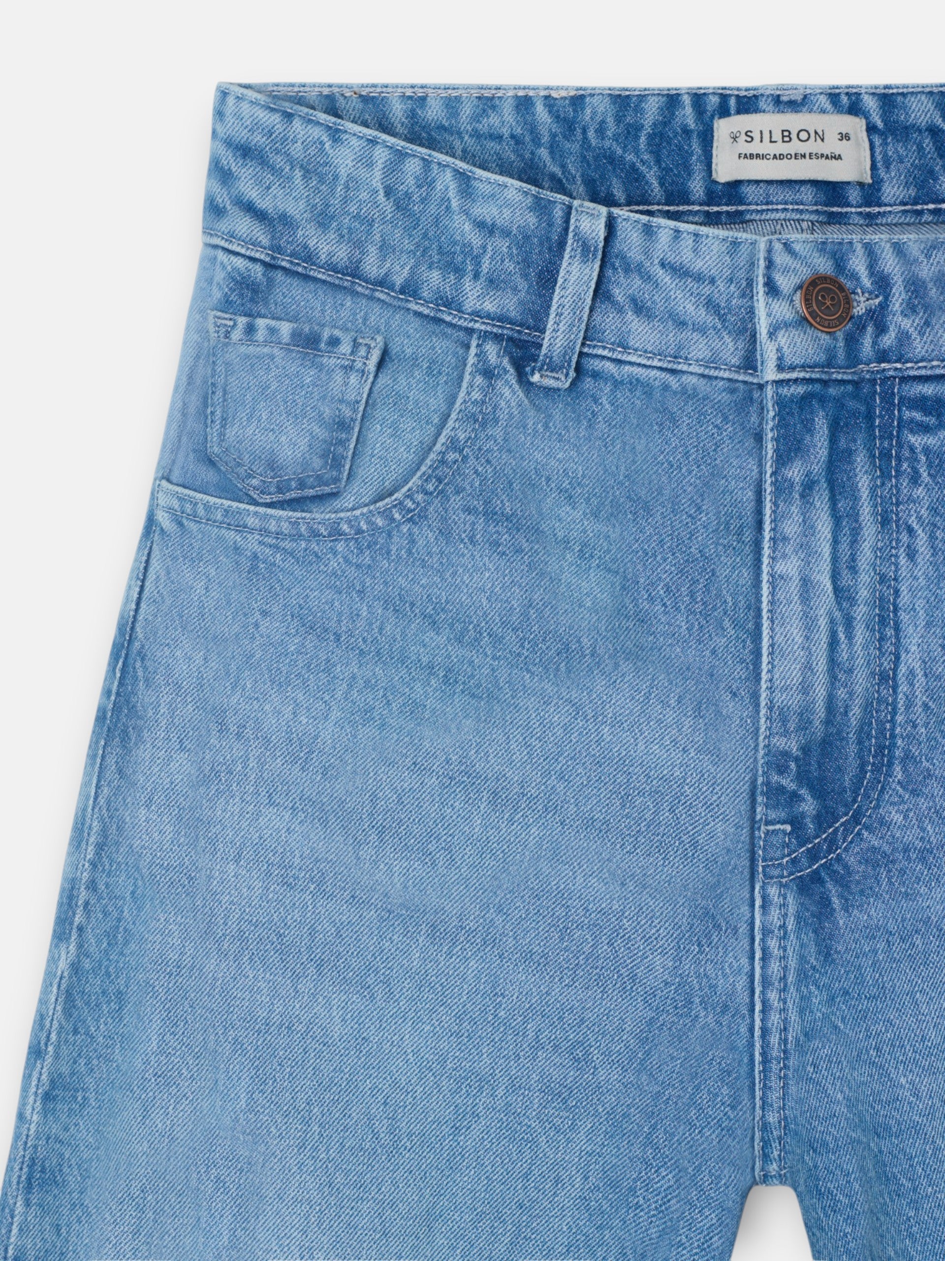 Straight light denim trousers