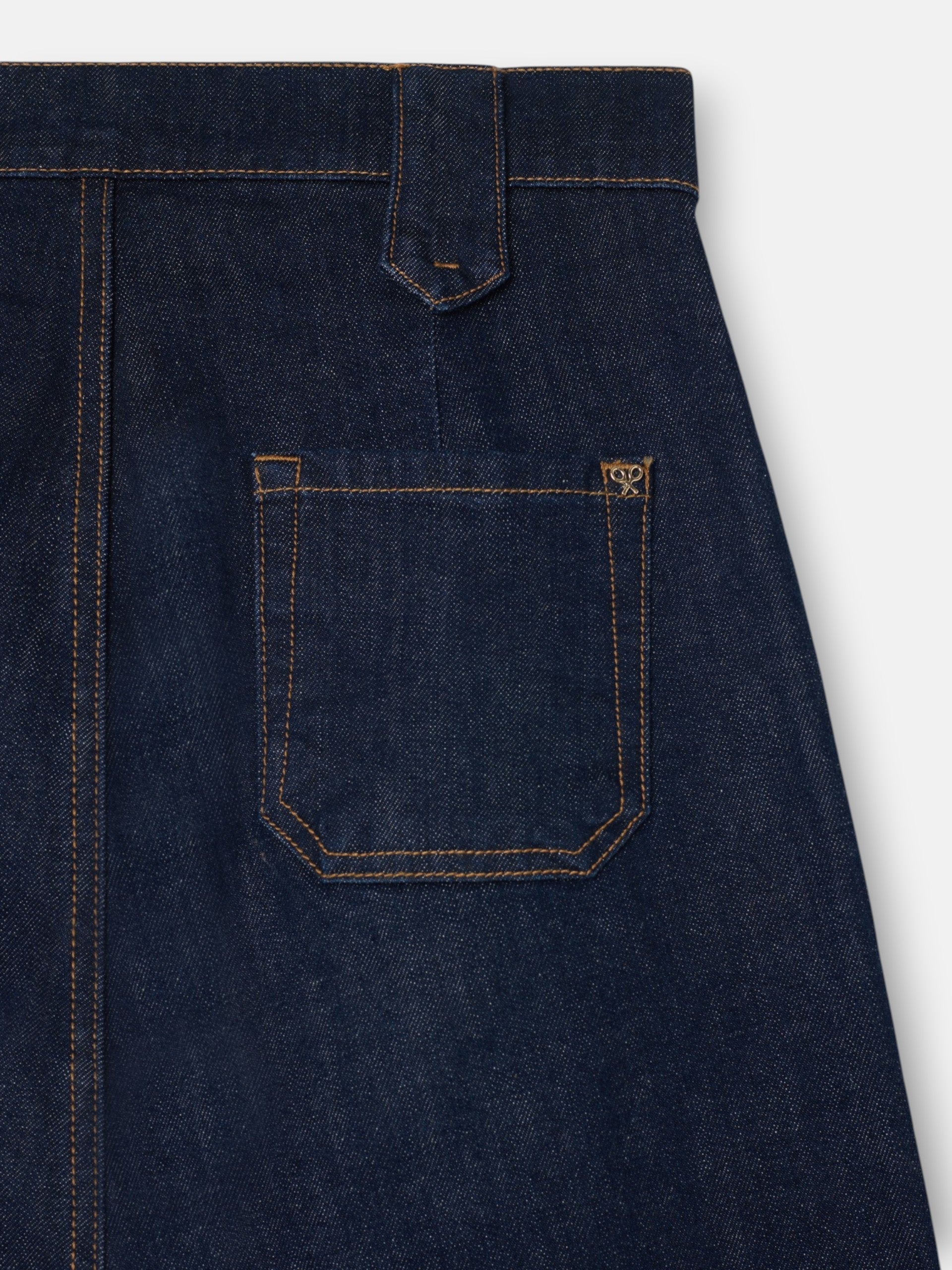 Pantalon en denim droit avec détails de boucles en denim