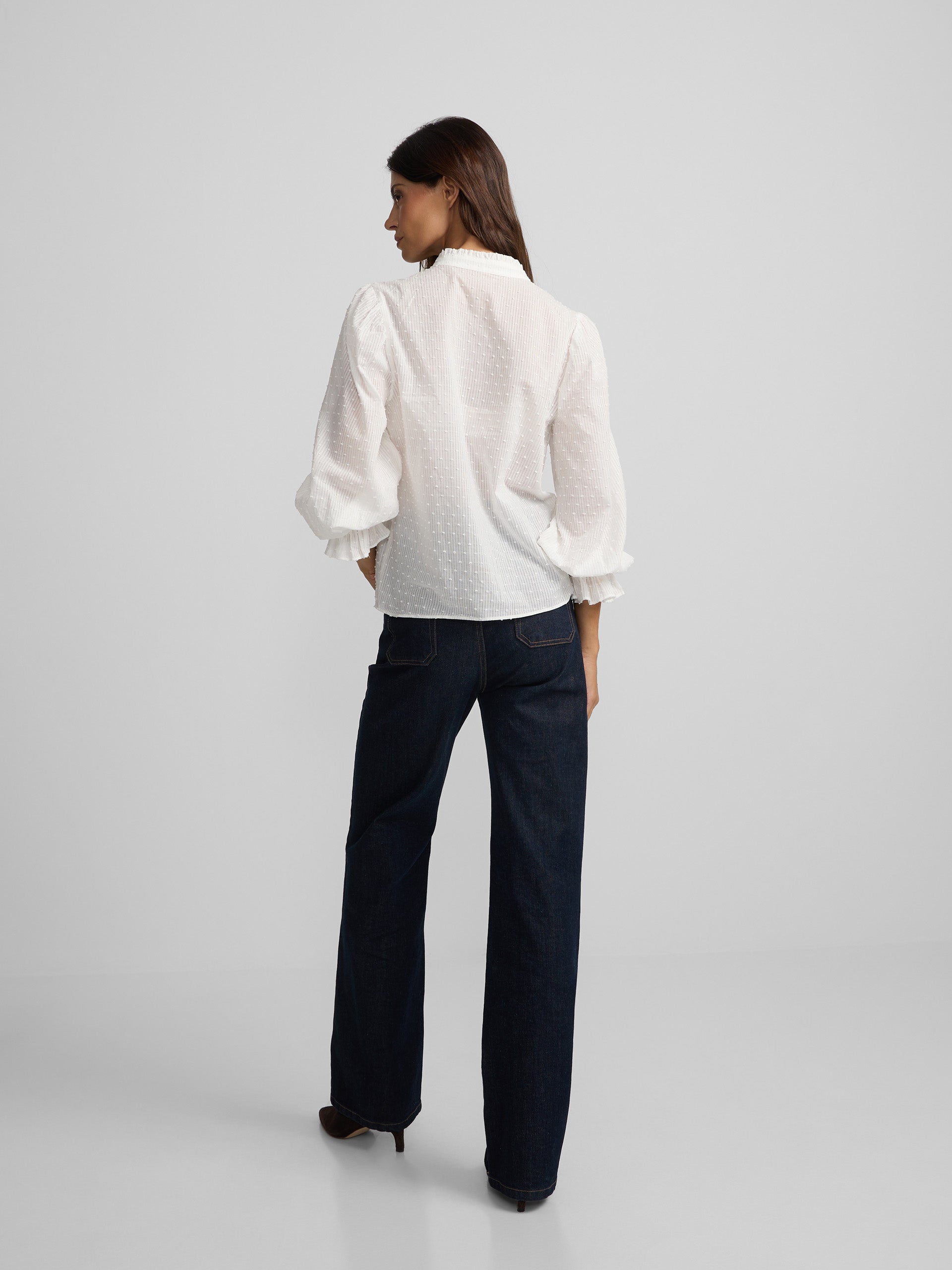 Pantalon en denim droit avec détails de boucles en denim