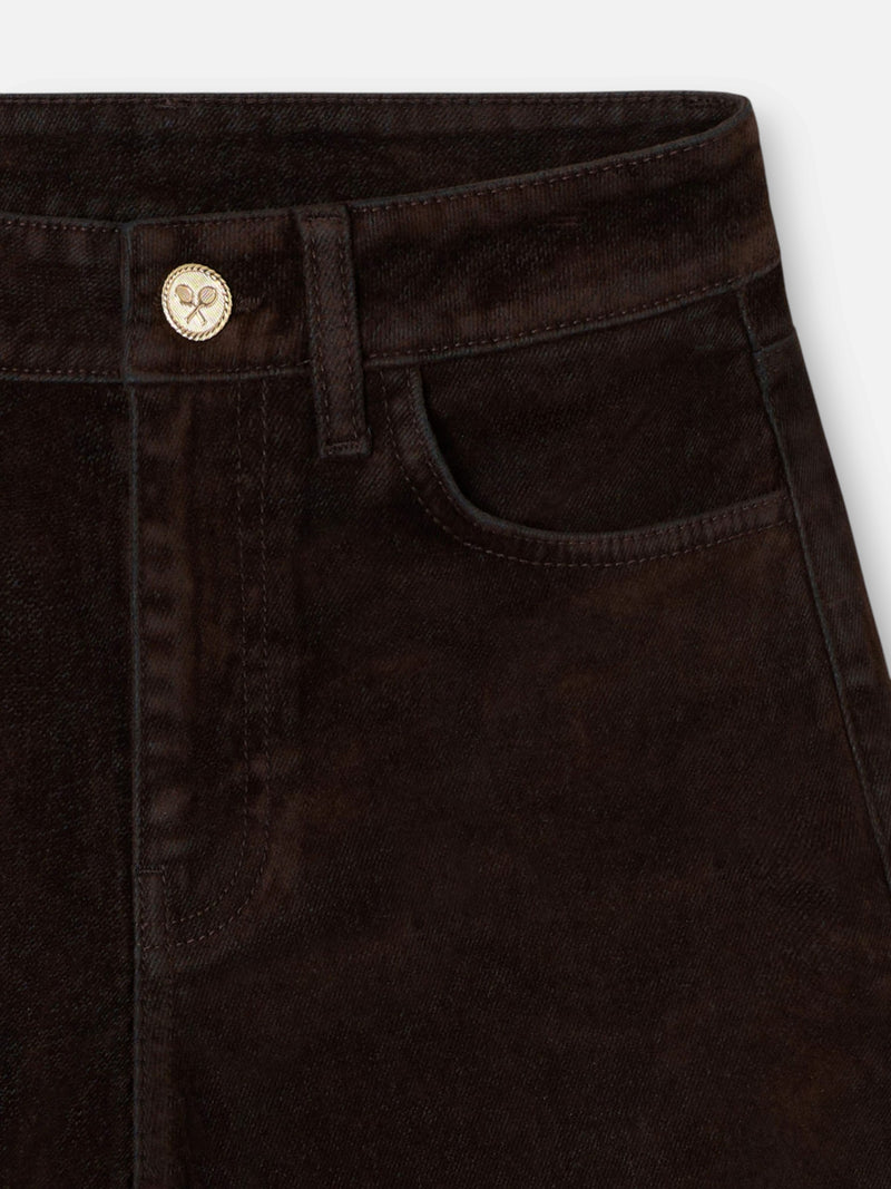 Pantalon unique floqué marron