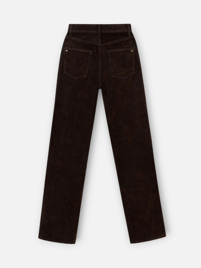 Pantalon unique floqué marron