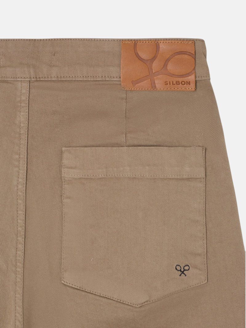 Calças culotte marinheiro denim areia