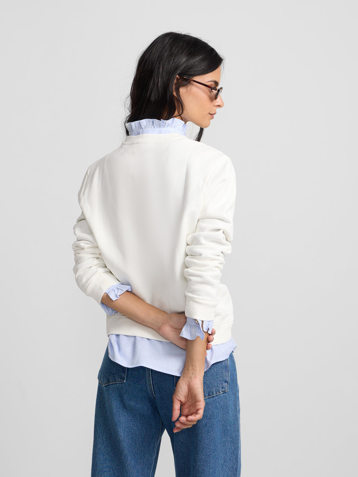 Sweat-shirt femme Silbon écru
