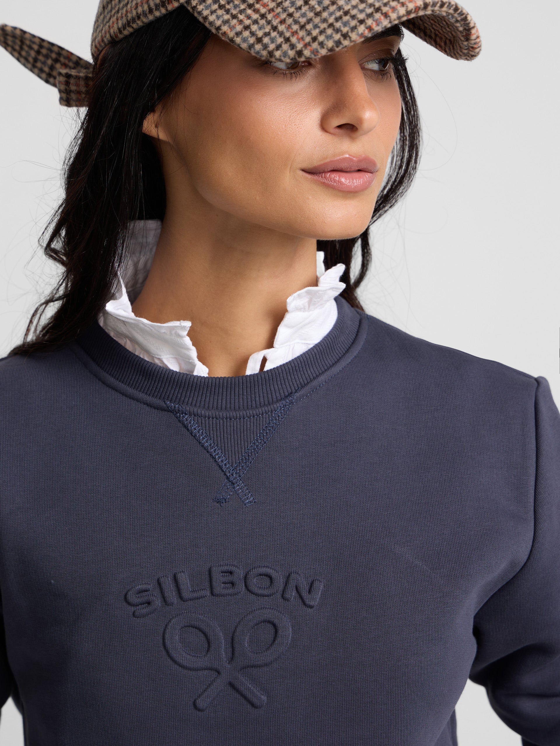 Classic navy blue Silbon women's sweatshirt