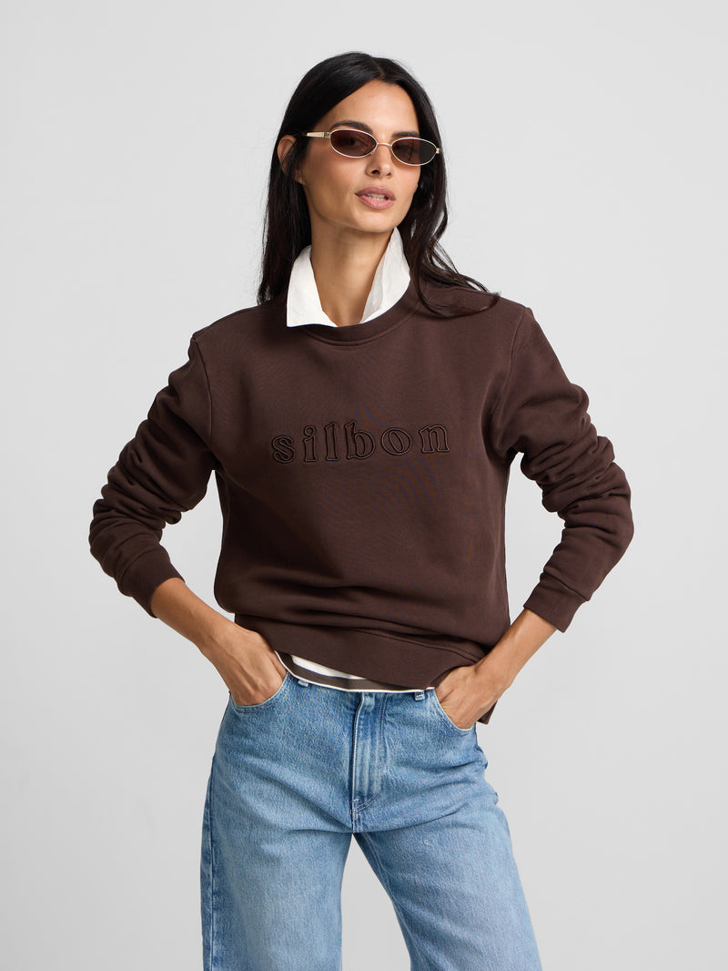 Sweat-shirt femme Silbon marron
