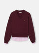 Sudadera woman bajo camisero granate