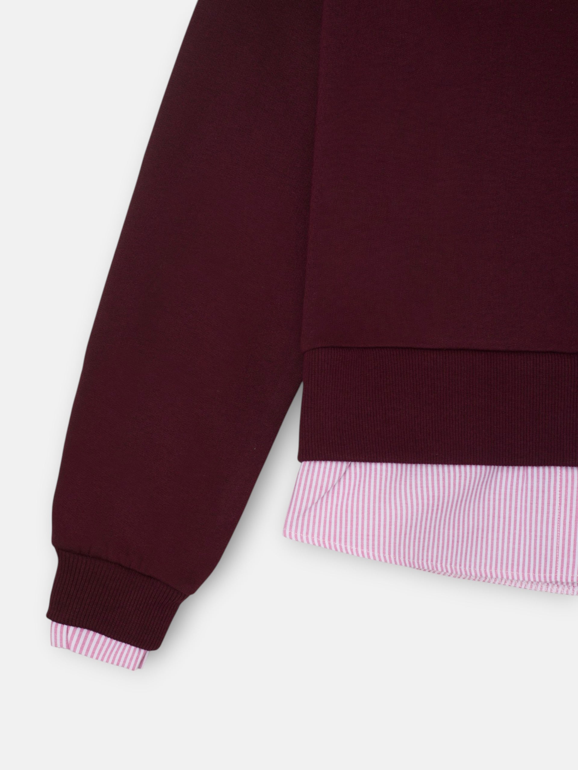 Sudadera woman bajo camisero granate