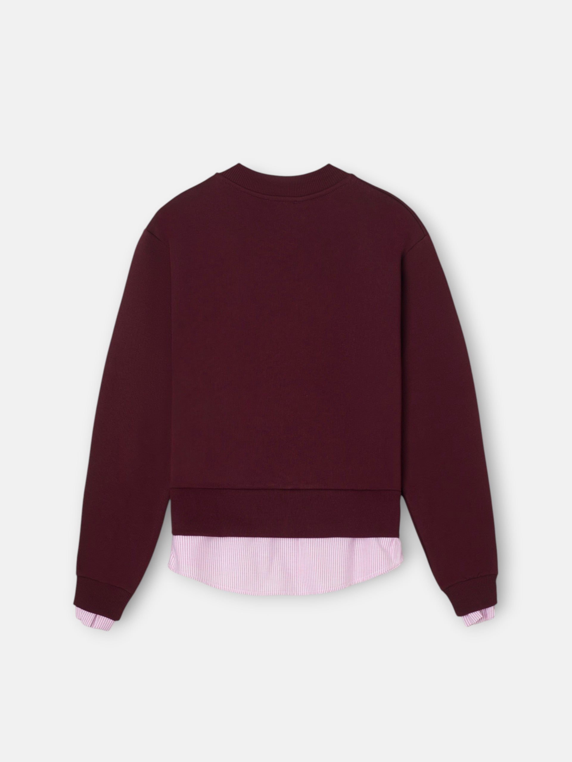 Sudadera woman bajo camisero granate