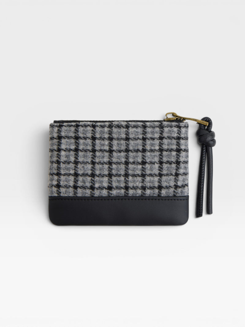 Gray checkered wallet