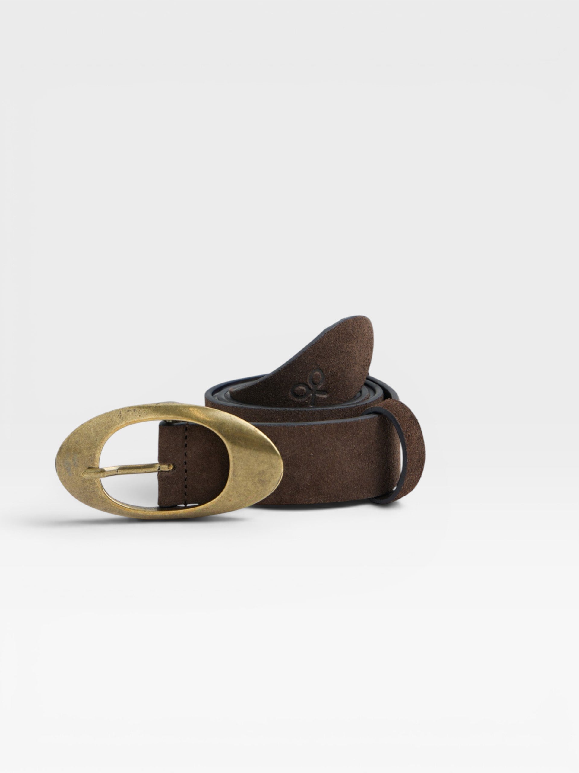 Ceinture en cuir suédé marron