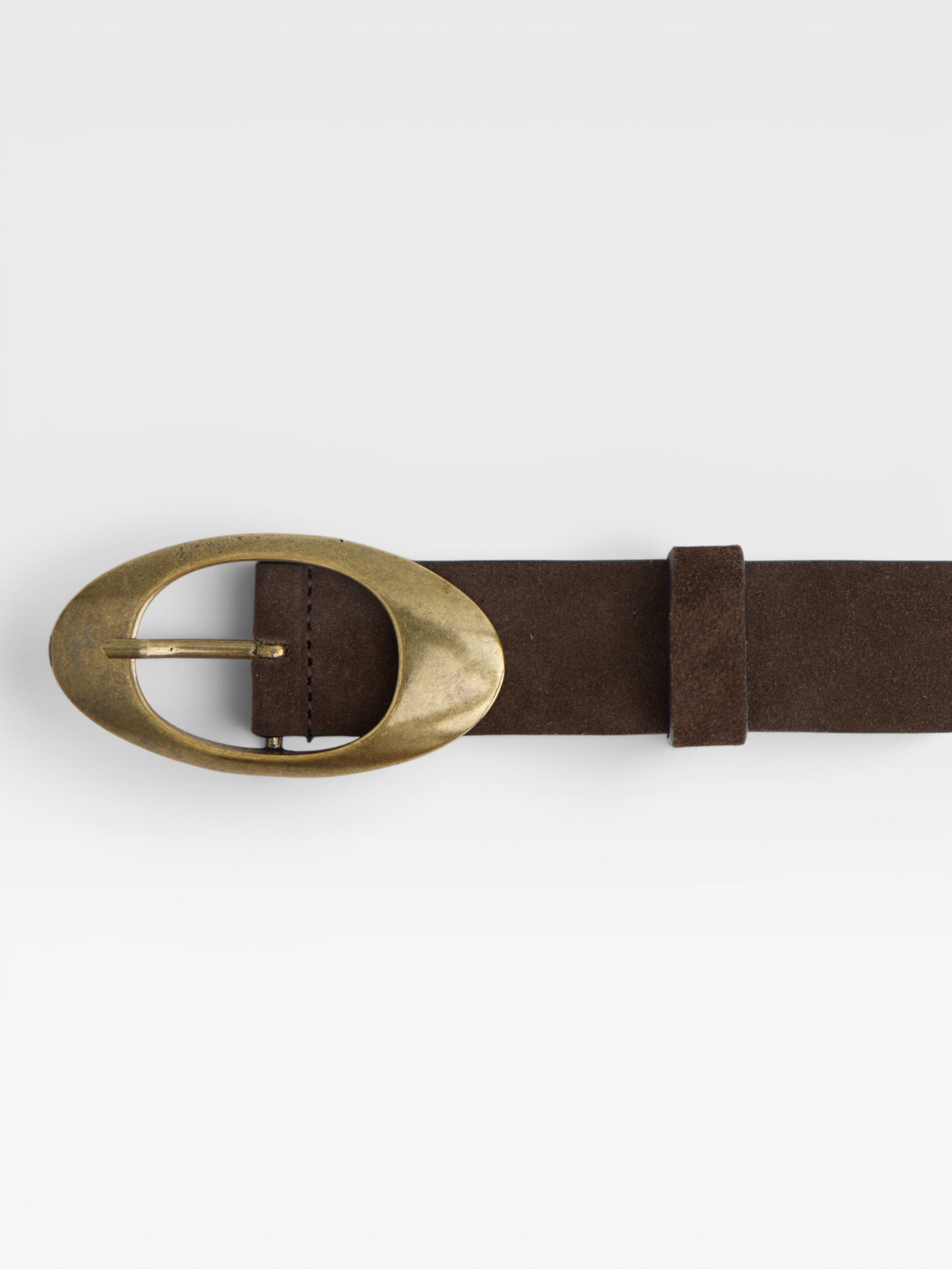 Ceinture en cuir suédé marron