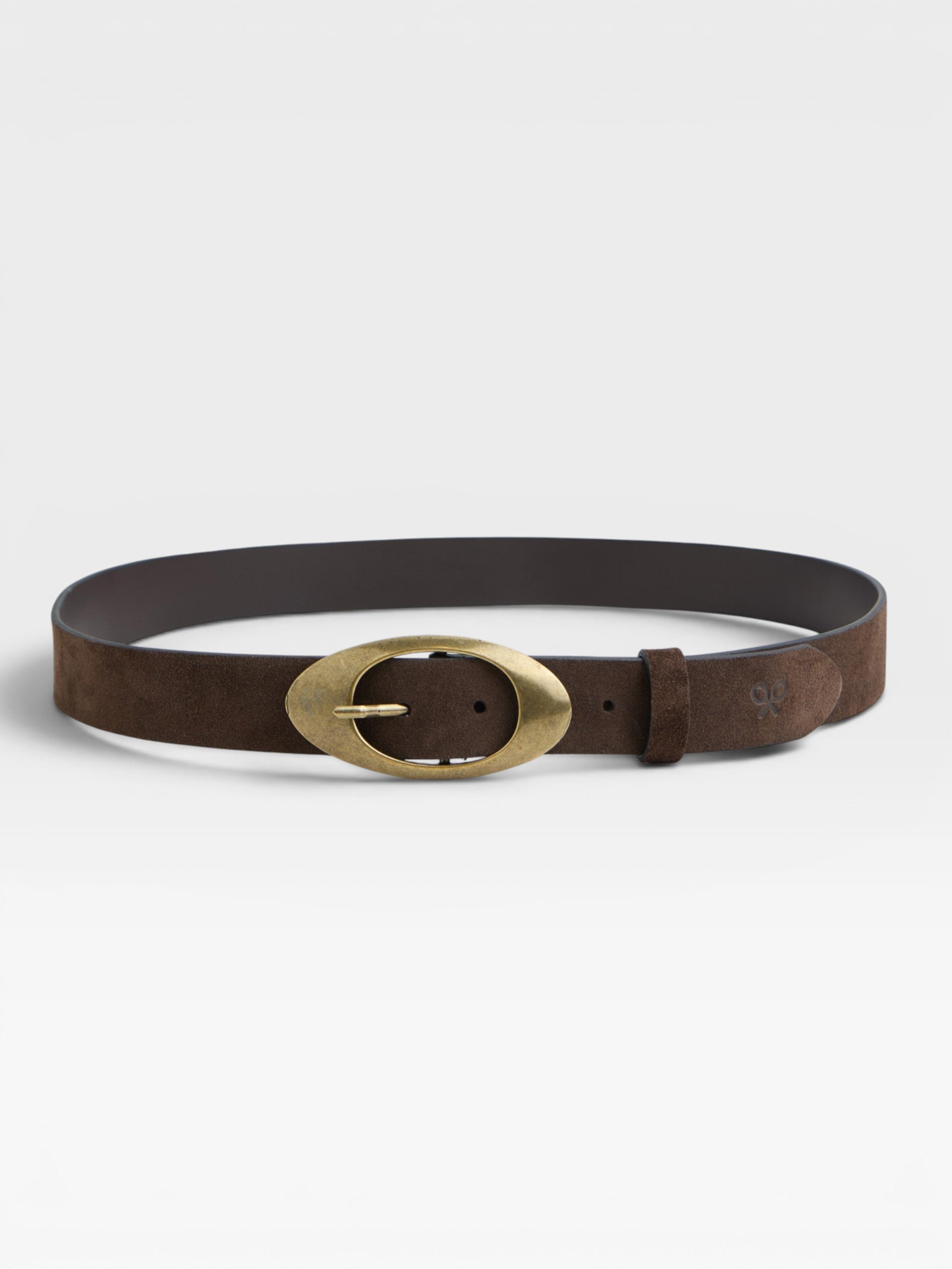 Ceinture en cuir suédé marron