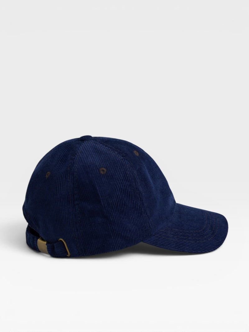Silbon cap combined navy blue corduroy