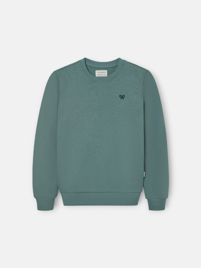 Kids dark green mini logo sweatshirt