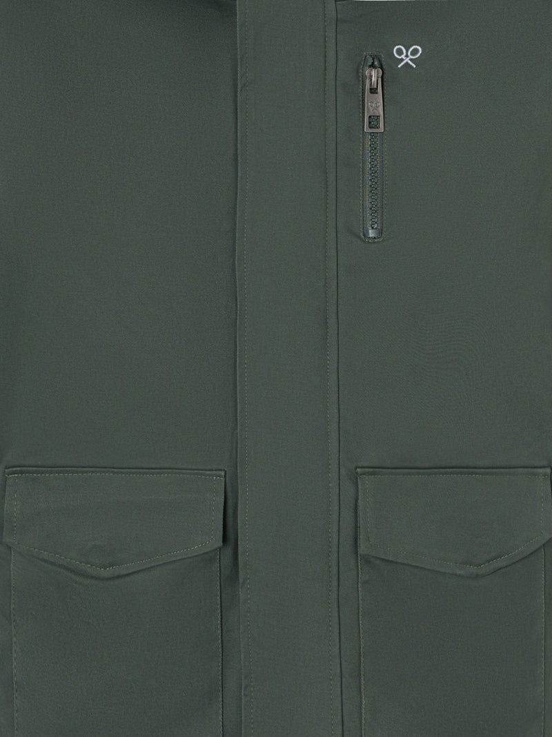 Abrigo kids capucha bolsillos verde