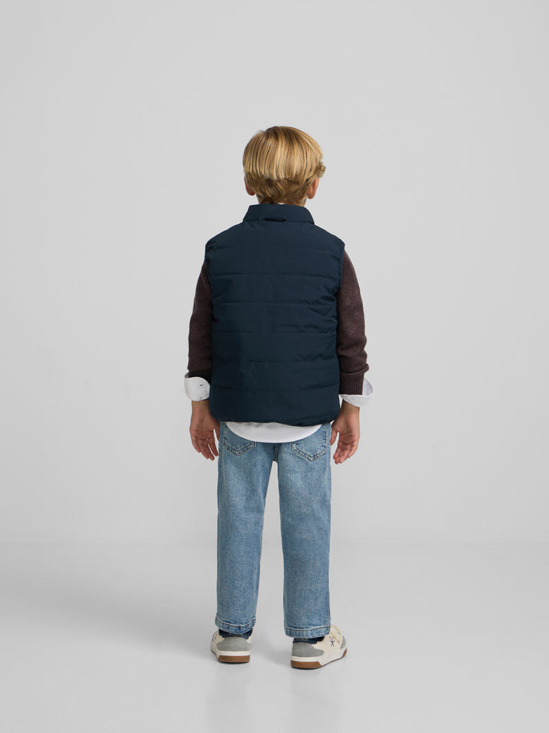 Chaleco kids reversible bolsillos verde marino