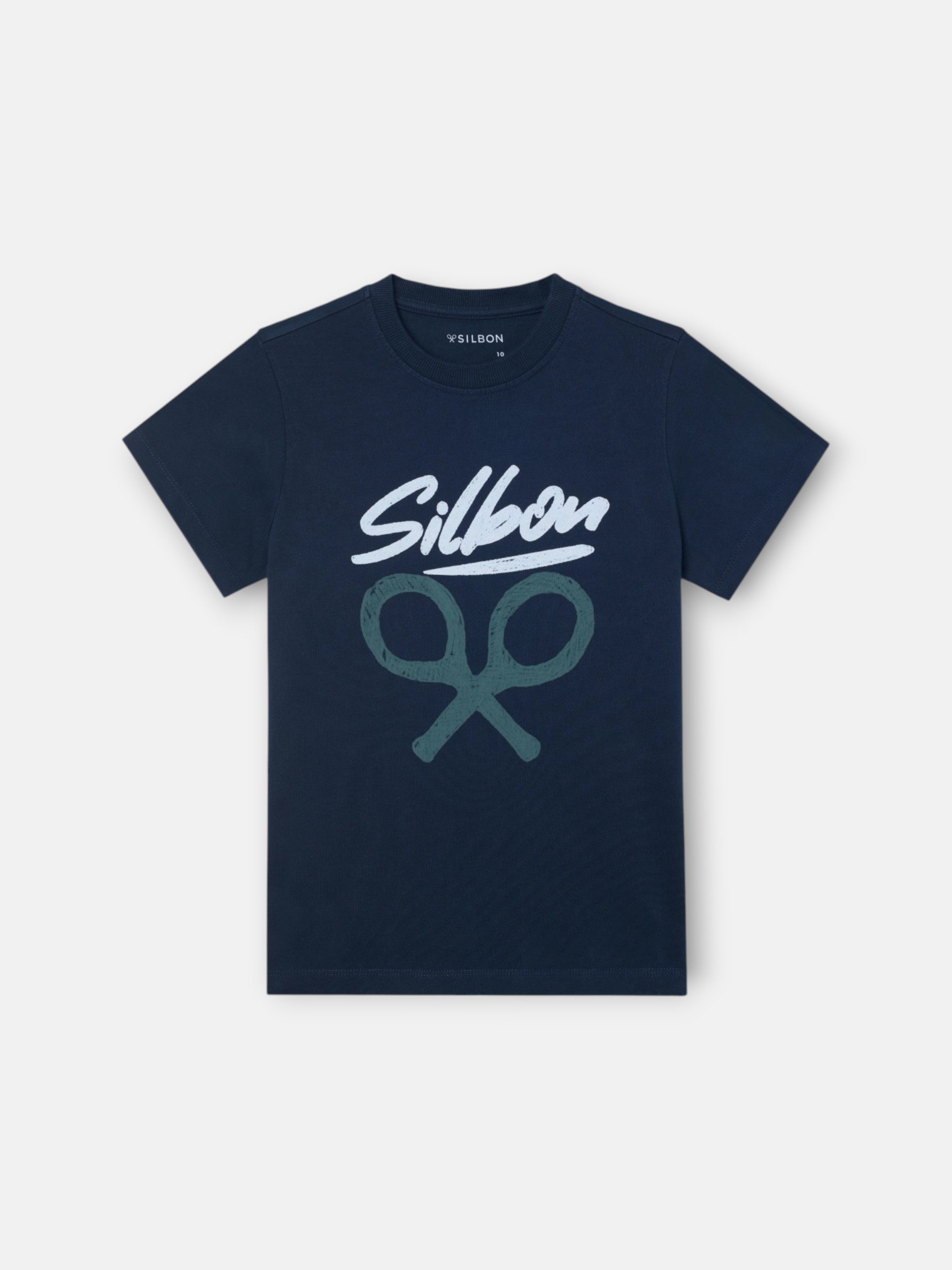 Camiseta kids silbon dibujo azul marino