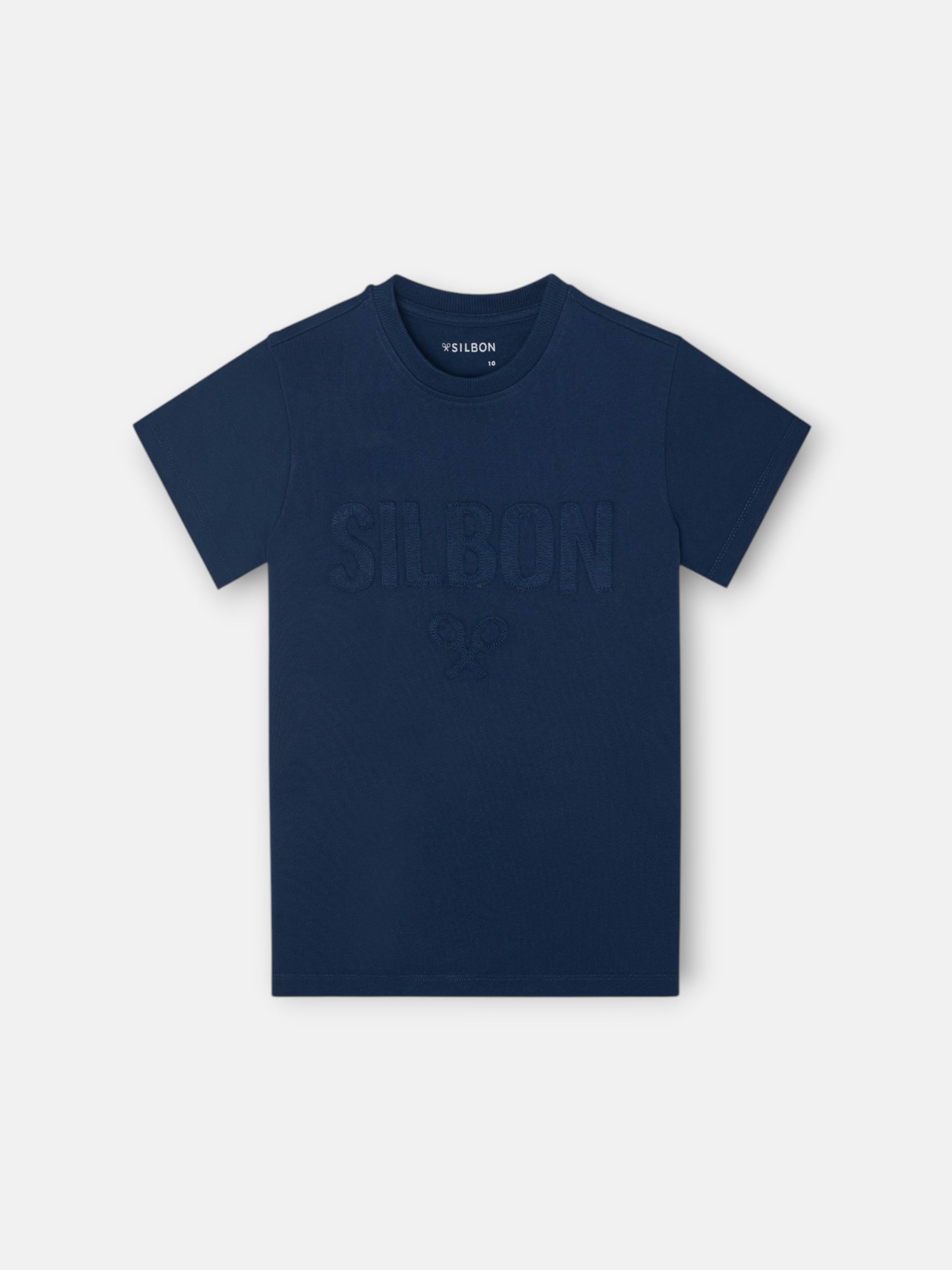 T-shirt enfant Silbon patch ton bleu marine