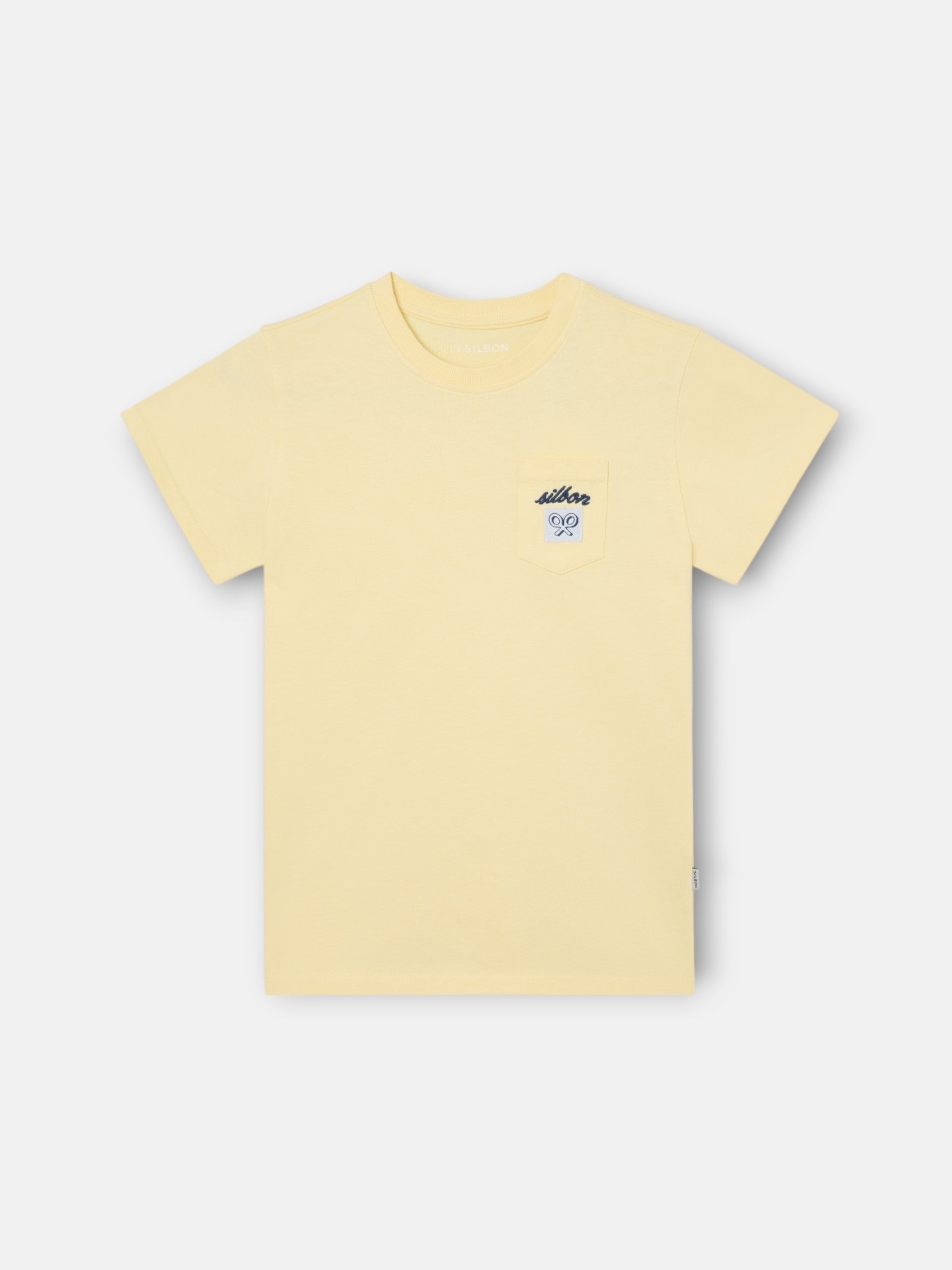 Kids T-shirt with yellow label pocket