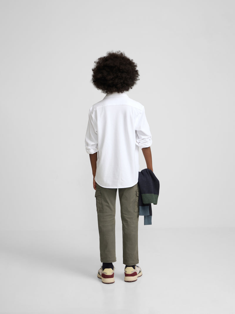 Chemise sport enfant piqué blanc