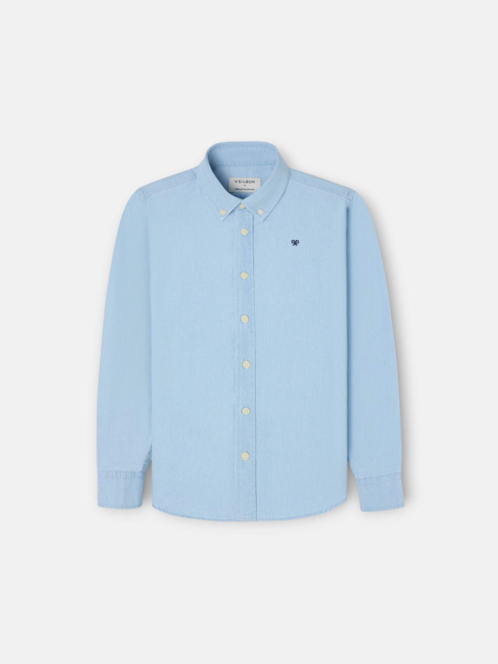 Classic light blue denim kids' sport shirt