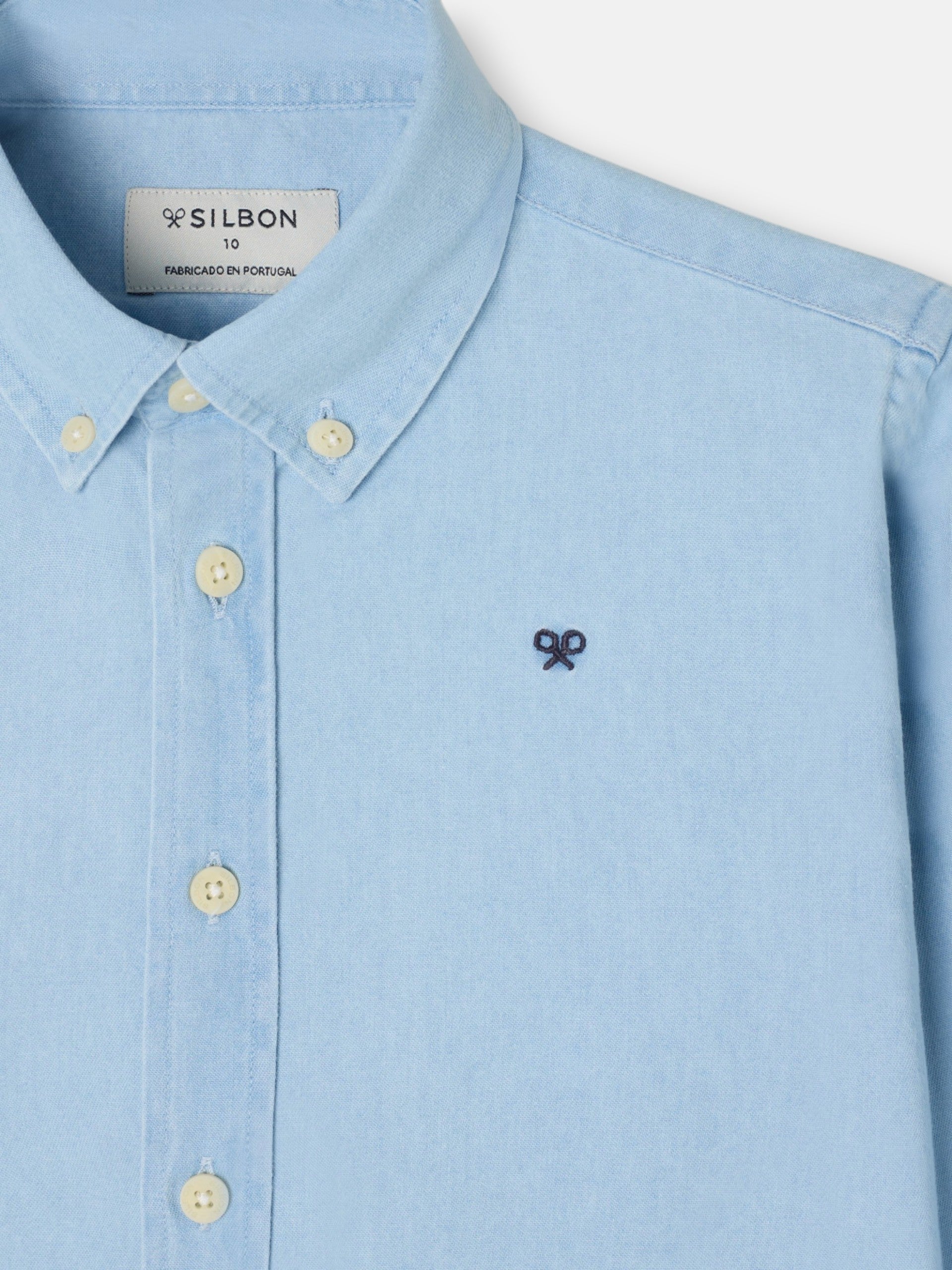 Classic light blue denim kids' sport shirt