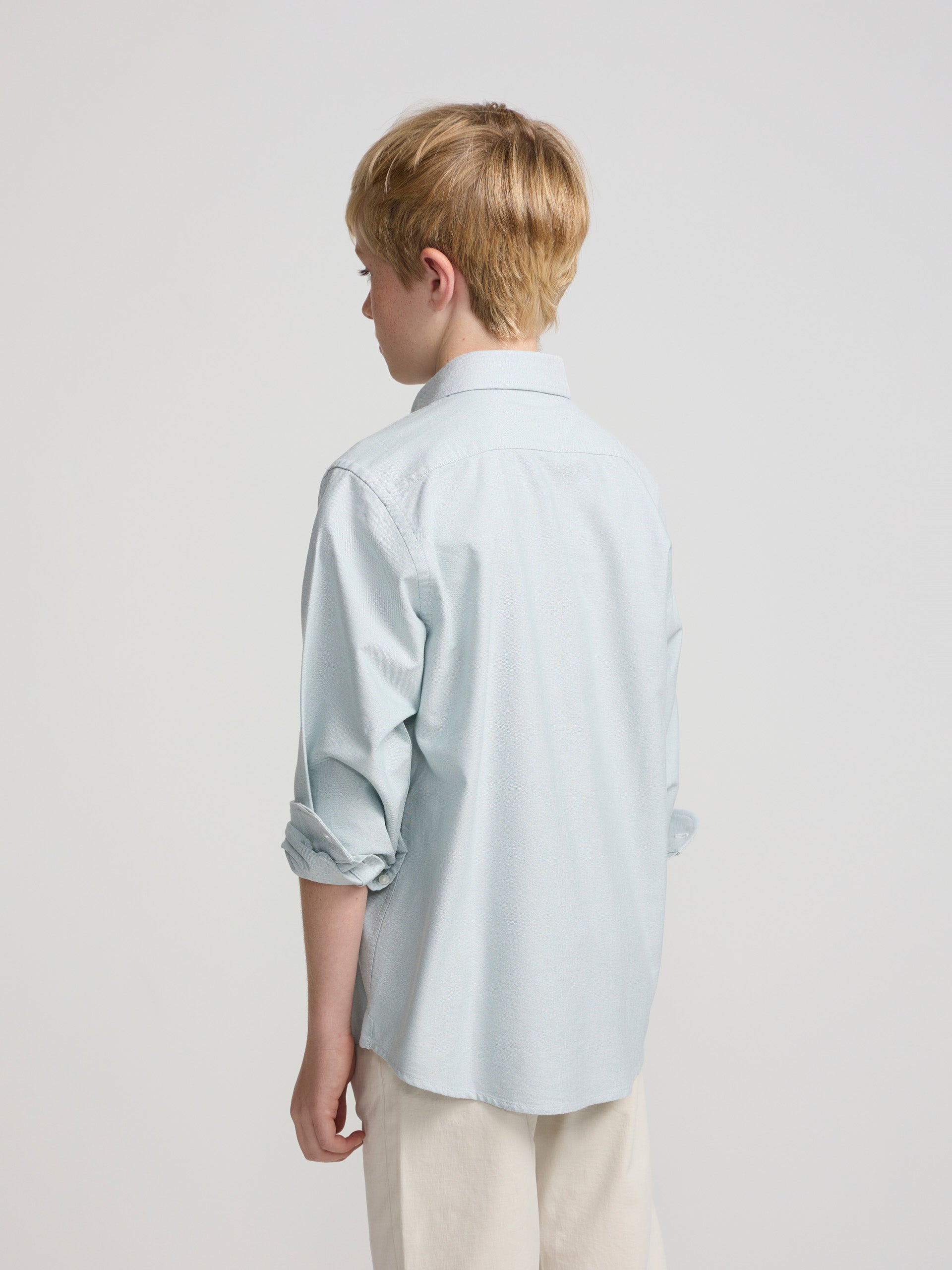 Chemise sport enfant oxford verte