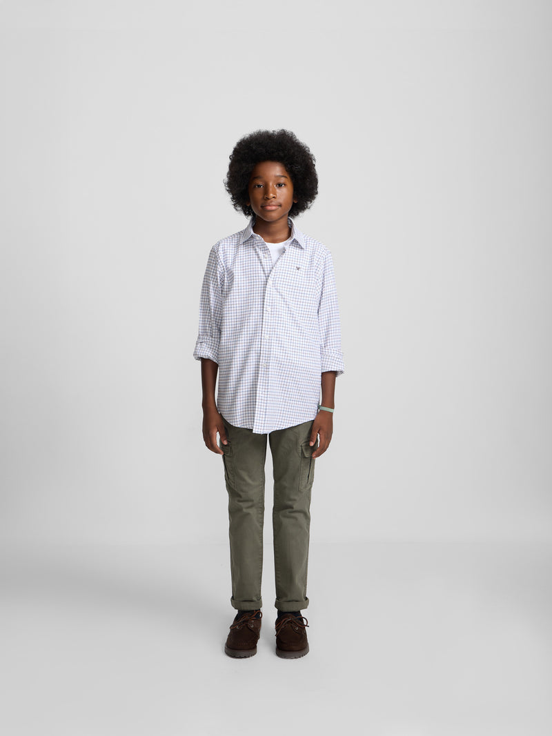 Camisa sport kids warm cuadros marron
