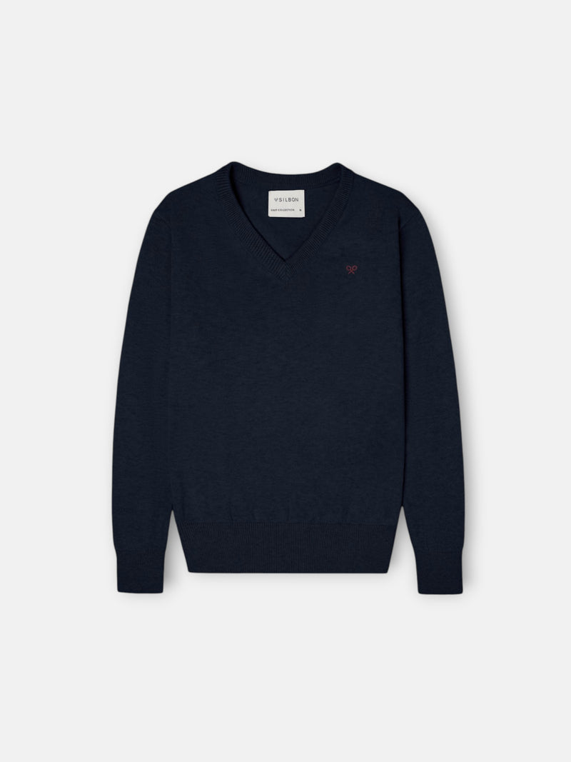 Jersey kids cuello pico marino