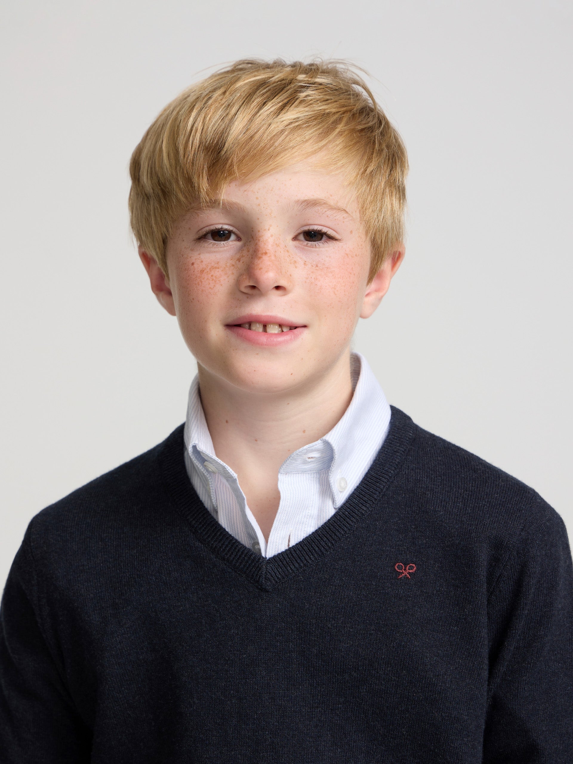 Kids' navy V-neck sweater