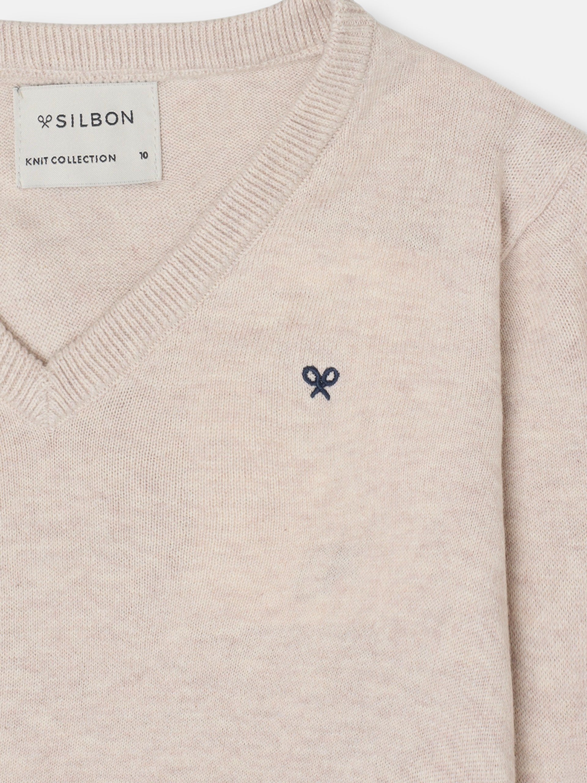 Jersey kids cuello pico crema