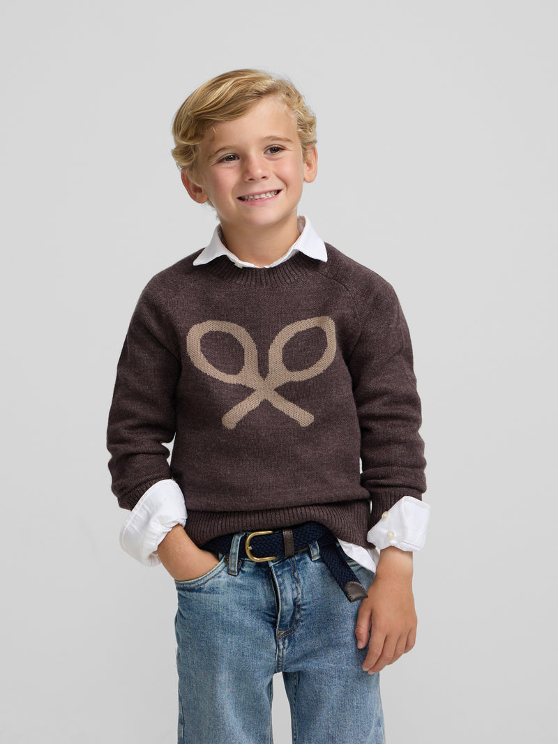 Jersery kids raqueta media marron claro