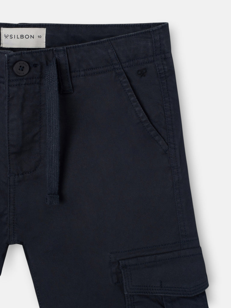Pantalon sport kids cargo azul marino