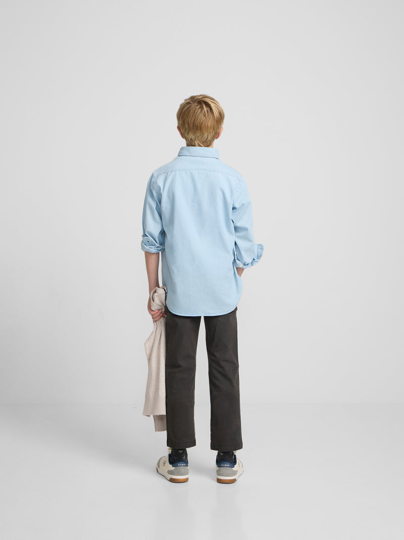 Kids' regular style green sport trousers