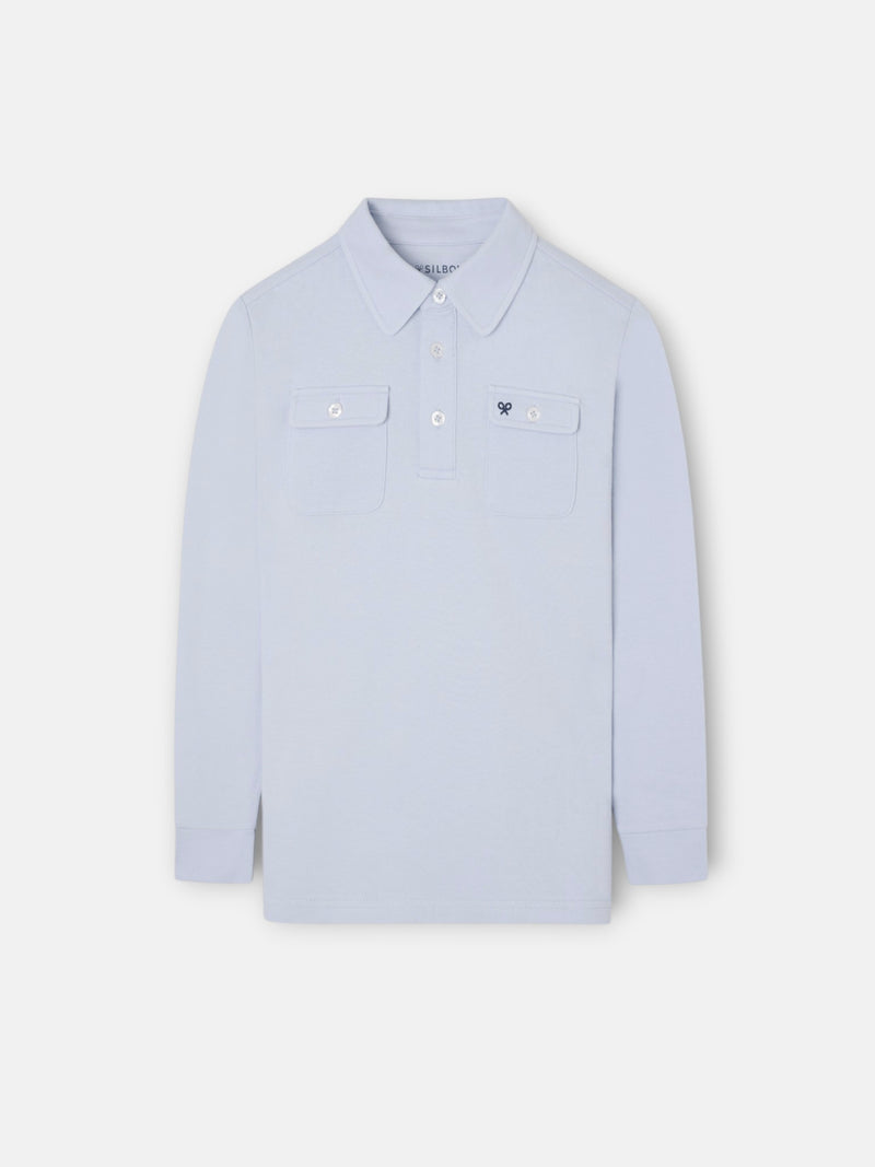 Polo kids bolsillos azul