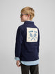 Navy blue patch kids polo