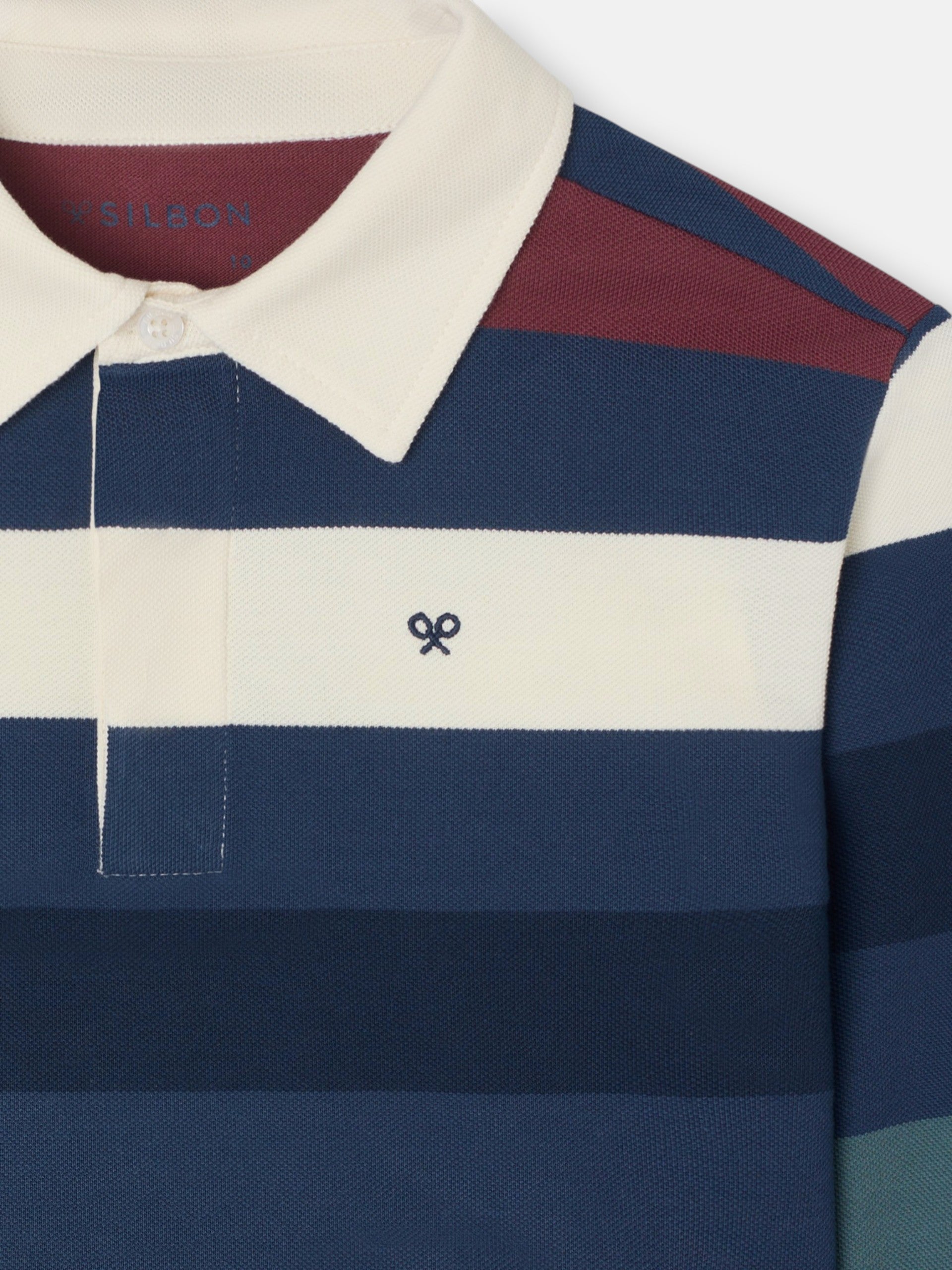 Polo kids rayas colores marino