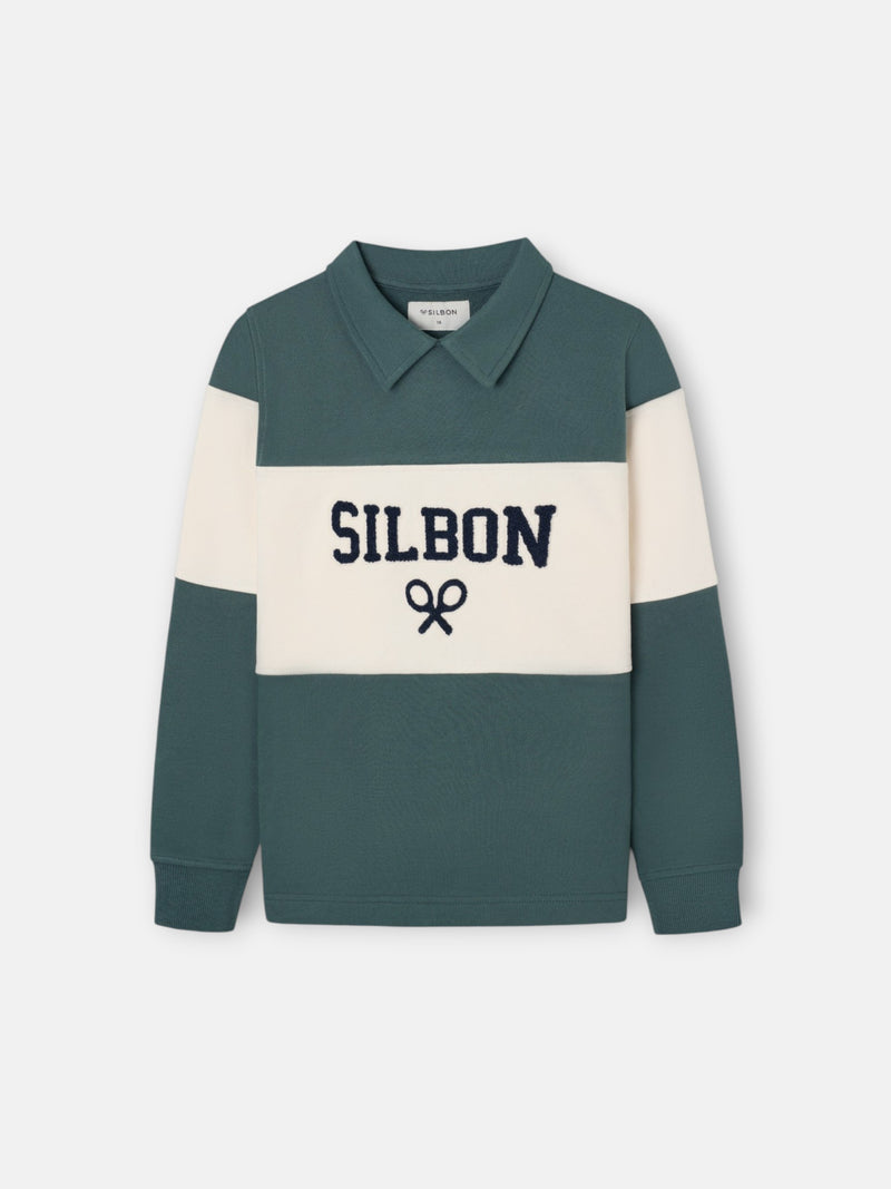 Sweatshirt kids gola polo bloco verde escuro
