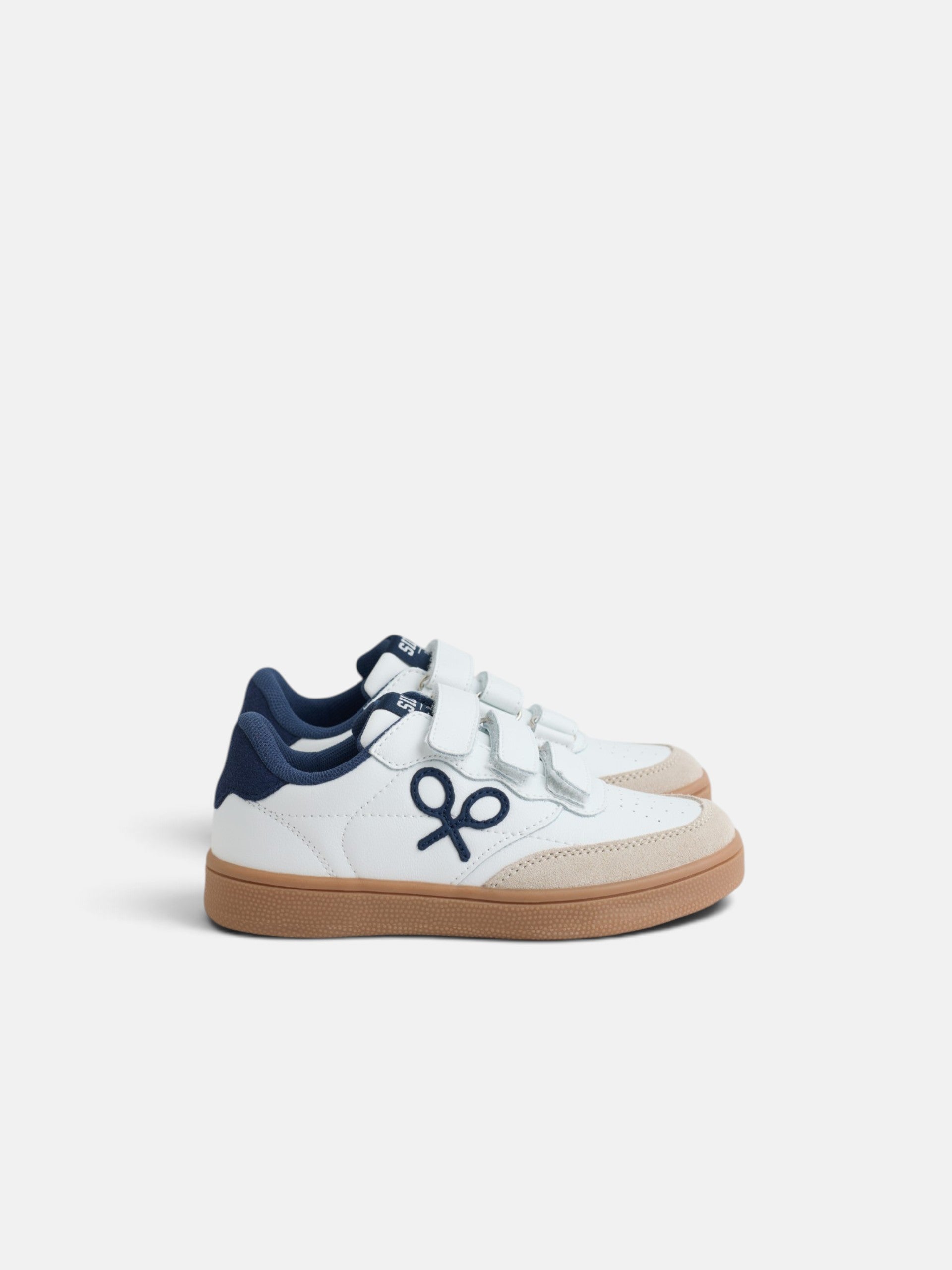 Sapatilhas infantis com velcro azul-marinho