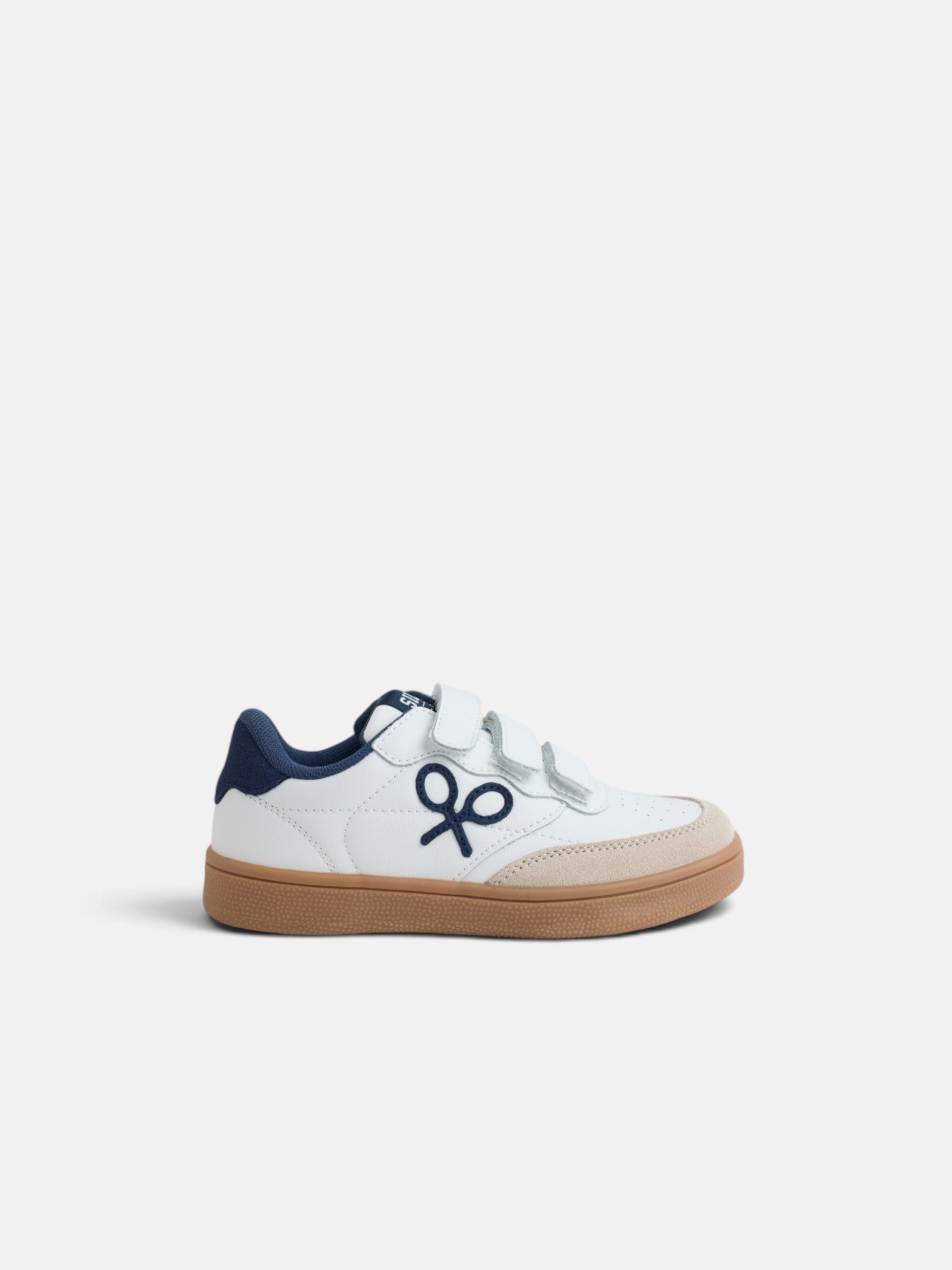 Sapatilhas infantis com velcro azul-marinho
