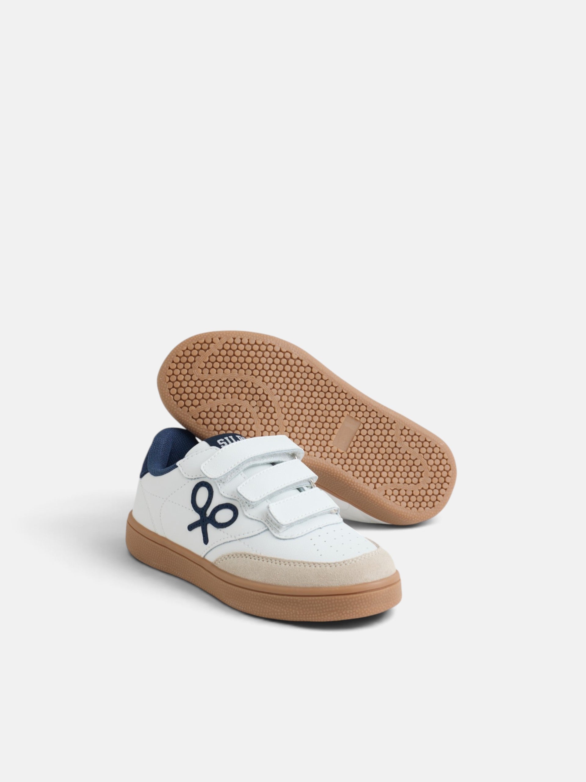 Sapatilhas infantis com velcro azul-marinho