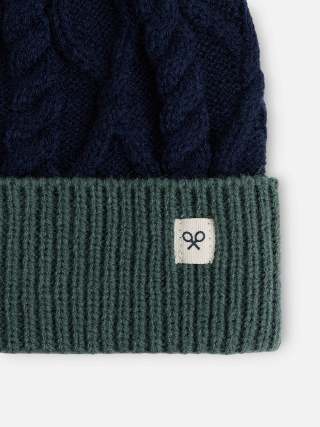 Gorro kids lana bicolor azul verde